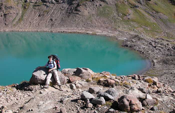 Goat Lake, situated in an old volcanic crater at around 6,500' ... a lake that remains frozen for much of the year.