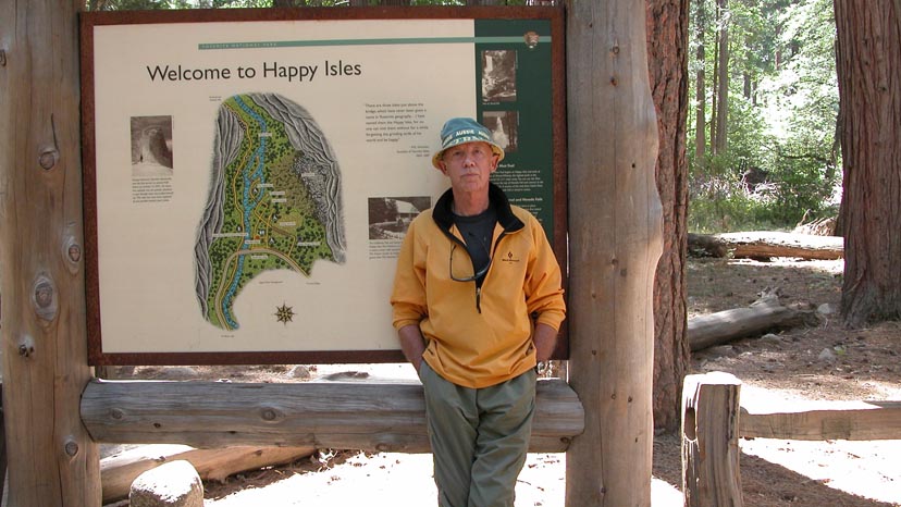 Peter at the Happy Isles terminus ,Yosemite Valley, of the John Muir Trail