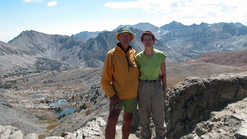 Peter and Lucy standing on Pinchot Pass 