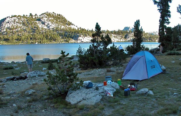 Our camp on the northern shore of Lake Virginia at 10,300' 