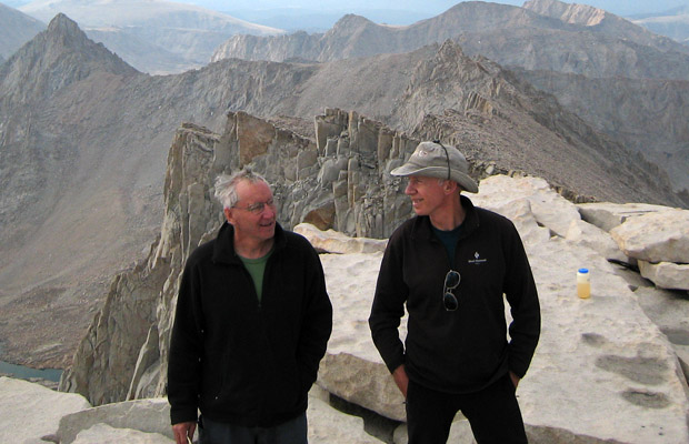 Mike and Peter on the summit of Mt. Whitney, 14,495'