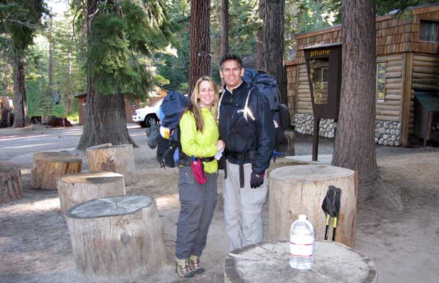 Fellow JMT thru-hikers, Carla and Gavin, at Red's Meadow Resort 
