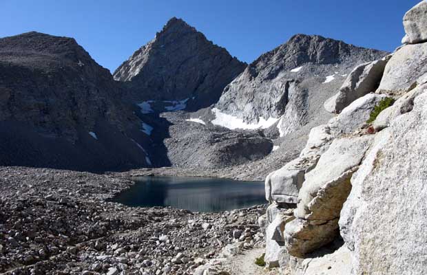 The lake at 12,200' on the climb up the northern side of Forester Pass