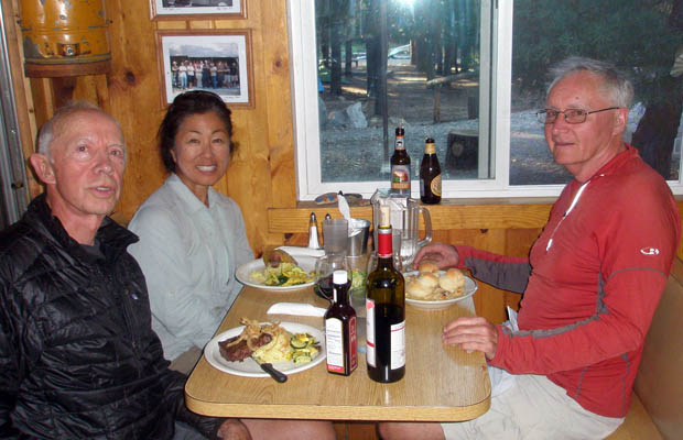 Peter, Jeanne and Mike enjoying a &quot;real&quot; dinner at Vermilion Resort (VVR)