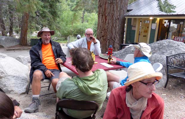Rob and fellow travellers at Whitney Portal ... no more hiking!