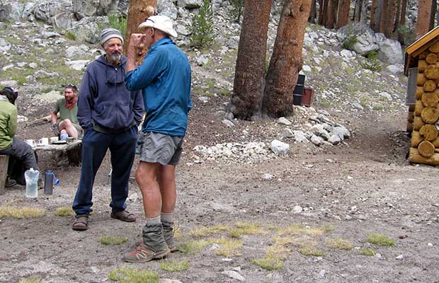 A senior moment: Tinman [at 75] chatting with Ranger Dario [at 69]