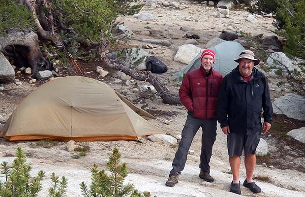 Bob and Rob camped near Trail Lakes.