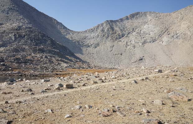 On the descent below the southern side of Mather Pass.