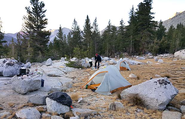 Our new campsite two miles north of the Taboose Pass Trail intersection.