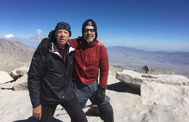 Peter with Bob [his first visit] on the Whitney summit.