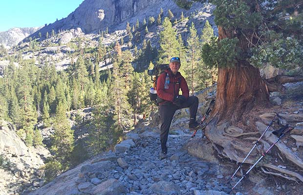 Bob by the Sierra Juniper at John Muir Corner.