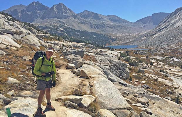 Peter above Palisade Lakes, between the Golden Staircase and Mather Pass