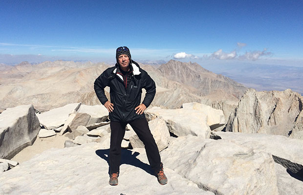 Peter on the Whitney summit, for perhaps his 20th visit ... and maybe his last!
