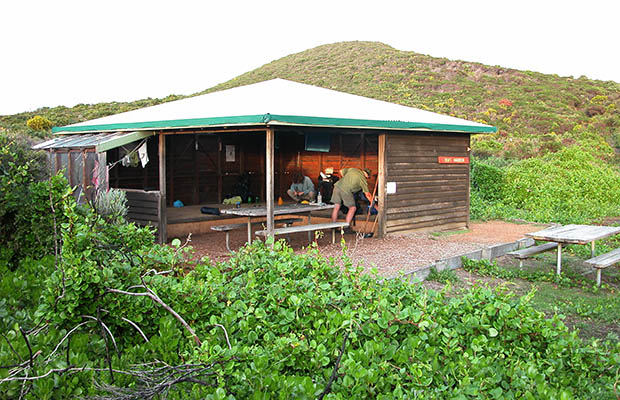 A typical Bibbulmun Shelter, this one at Boat Harbor.