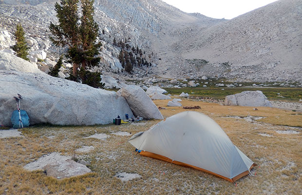 Our lonely campsite in the valley above Upper Soldier Lake.