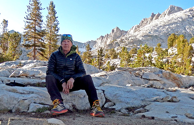Warming up in the rising sun at my Izaak Walton campsite (Selfie).
