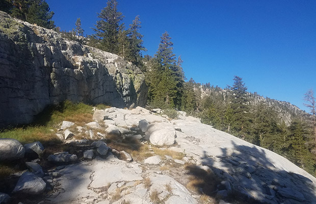My dangerous section between Horse Heaven and Izaak Walton Lake, requiring Class 4 climbing.