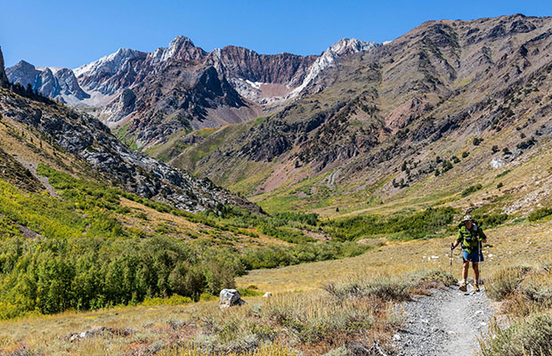 Hiking out on the McGee Pass Trail.  Photo by James