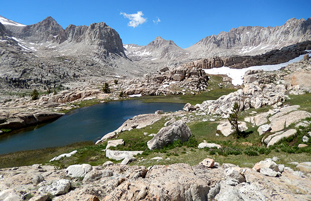 The pond at the top-out from the Grassy chute.  Miter Basin in the backgound.