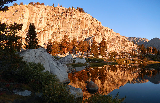 Early morning sun across the No.2 Lake of Cottonwood Lakes.