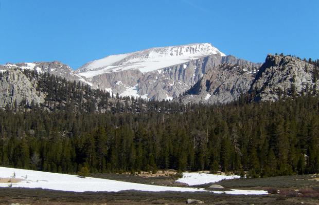 Mount Langley as seen from Horseshoe Meadow in mid-June.