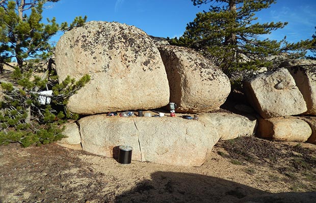 The stand-up kitchen at my Dry Creek Meadow campsite.