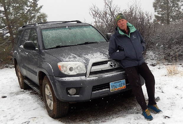 Me and the 4-Runner parked off Trail above Cache 22.