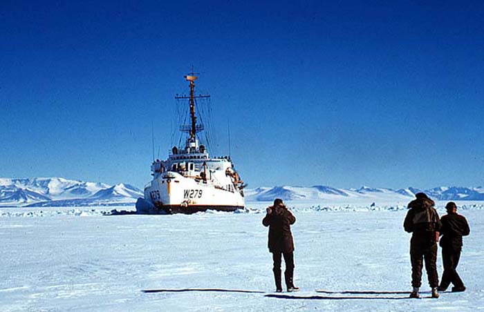 The USCG Icebreaker 'Eastwind' in the pack ice of McMurdo Sound