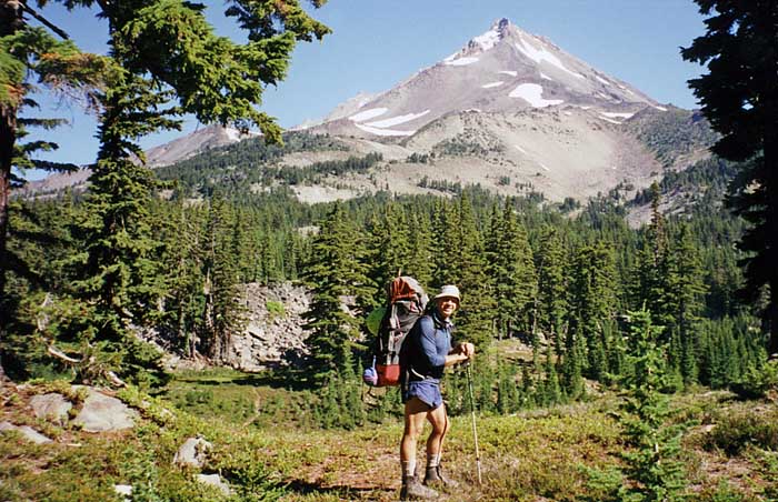 1997 climbing with Lucy: The view of the southern face from Mudhole Lake on the PCT.