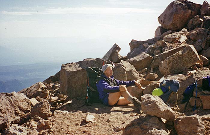 1997: Peter resting on the only flat section of Red Saddle