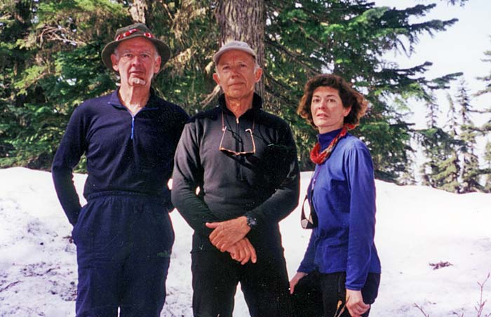 1997: In the snow at Jefferson Lakes Park.  Mal, Peter and Lucy 
