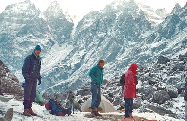 Camp near one of the high Passes above Lukla.