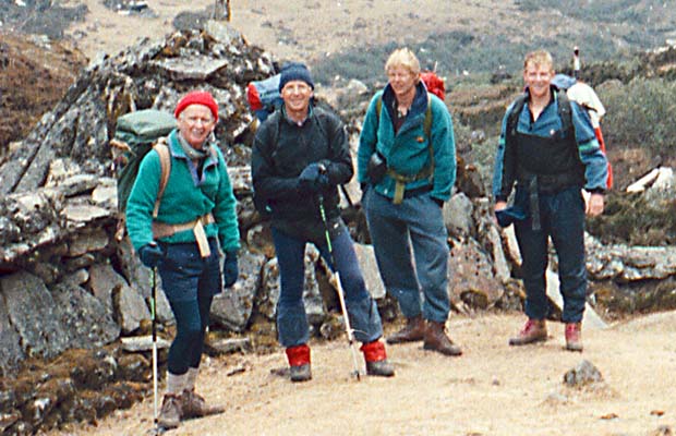 Mal, self, Pete and Russell on the approach to Tangnang.