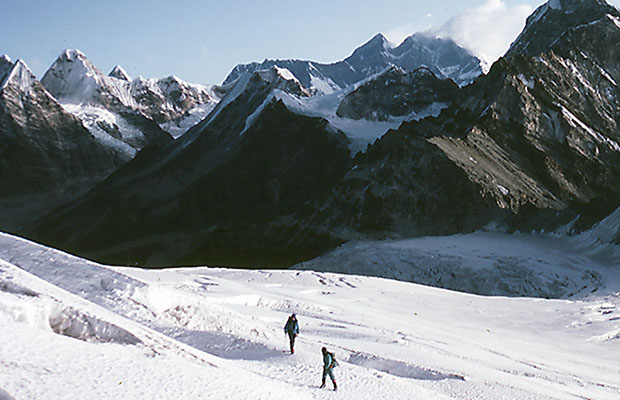 Looking down on Mera La from our High Camp.