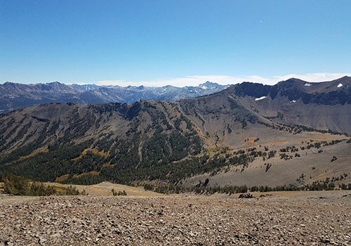 Looking down into Kennedy Canyon from the PCT intersection.