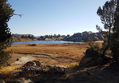 The small lake near my camp in Grizzly Meadows.