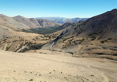 From the Big Sam road, looking down the length of Kennedy Canyon.