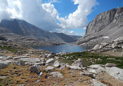 On our way up from Sky Blue to Crabtree Pass. Mt Langley on the left.