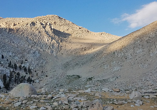 The gully at the end of the Upper Soldier Lake canyon