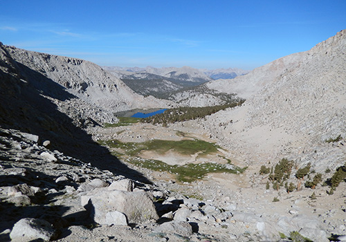 Looking down into the Upper Soldier Lake canyon & meadow.