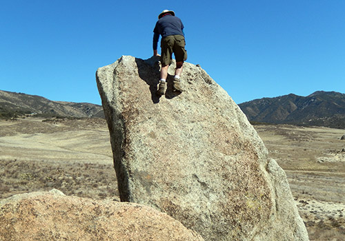 Boulder climbing at Eagle Rock.