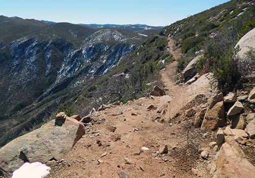 The PCT running along the edge of the Laguna escarpment.