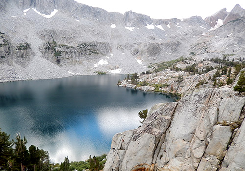 Big McGee Lake with Hopkins Pass on the skyline -right of center