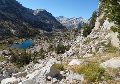 On the steep climb above Laurel Lake to Bighorn Pass