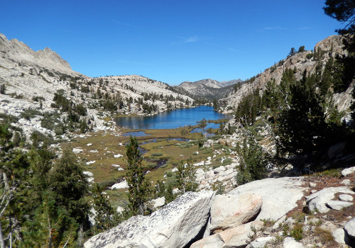 Issac Walton Lake seen from the nasty descent from Cotton Lake         