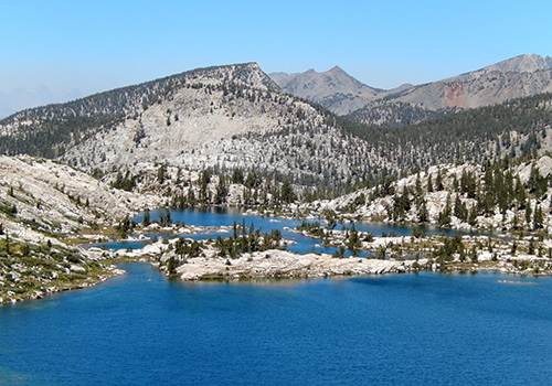 The peninsula and islands at the northern end of Hortense Lake