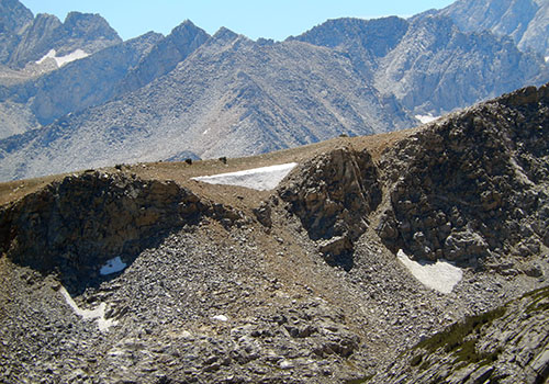Hopkins Pass seen from the eastern side of McGee Pass