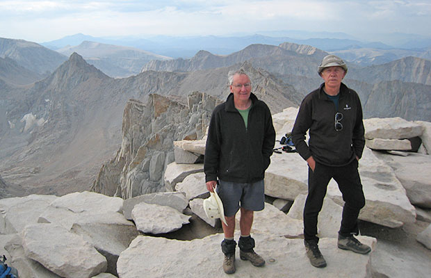 August 2007:  At the end of my JMT hike with Mike Fox - on the summit of Whitney.